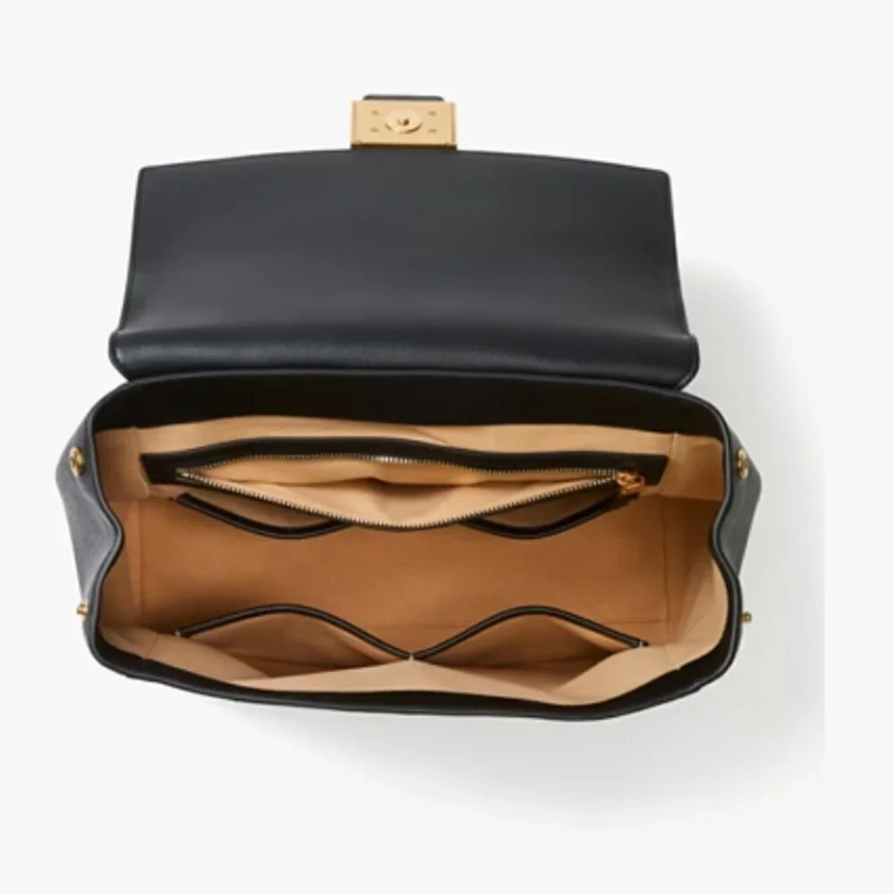 Kate Spade Katy Medium Black Leather Backpack Adjustable Straps